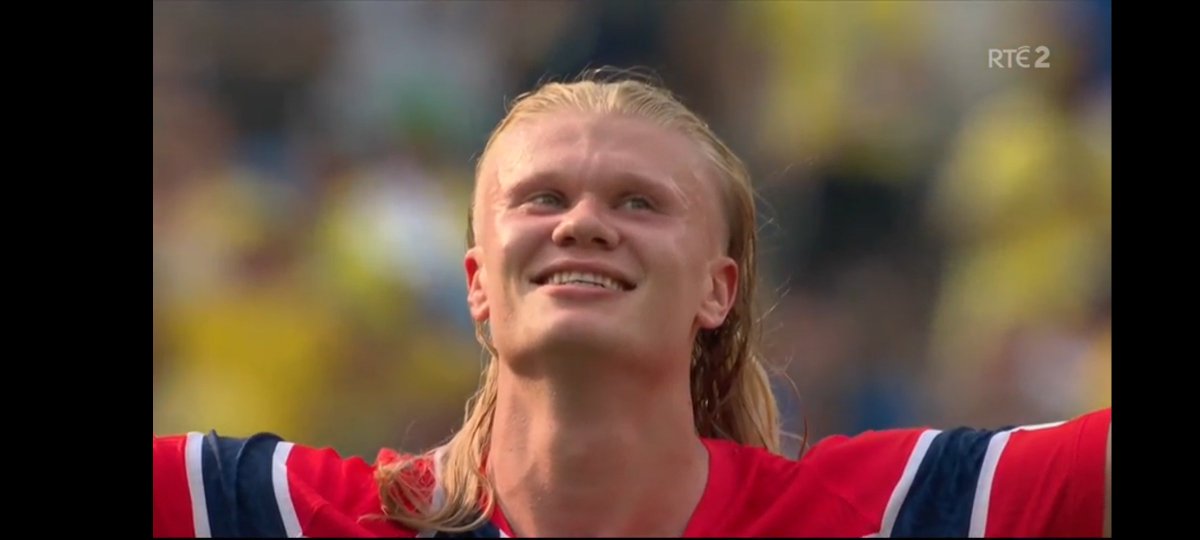 FOOTBALL__A's tweet photo. Eirling Haaland has  knocked out Brazil with 2 goals https://t.co/BWv9PcNAZO