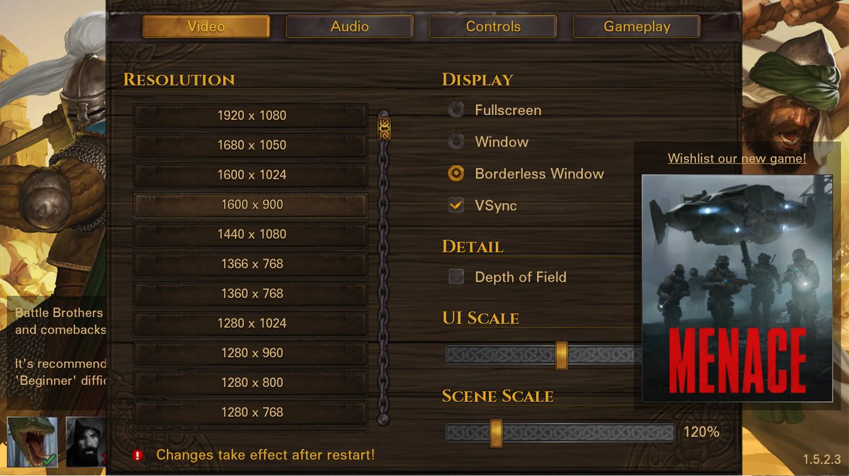 HutonStar's tweet photo. 設定でUIを大きくすると決定ボタンが画面外に行くので詰んだと思ったらSteamの方で設定しなおせるのでアンストしなくて済みました。 https://t.co/2fKFDQsPBz
