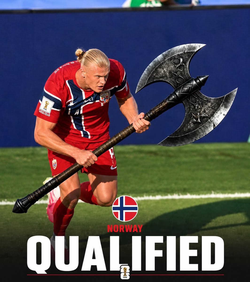 ofootball__'s tweet photo. 🚨🇲🇦 𝐂𝐎𝐍𝐅𝐈𝐑𝐌𝐄𝐃: NORWAY QUALIFY FOR THE FIFA WORLD CUP 2026 QUARTER-FINALS!🏆 https://t.co/WZ64HDfOxn