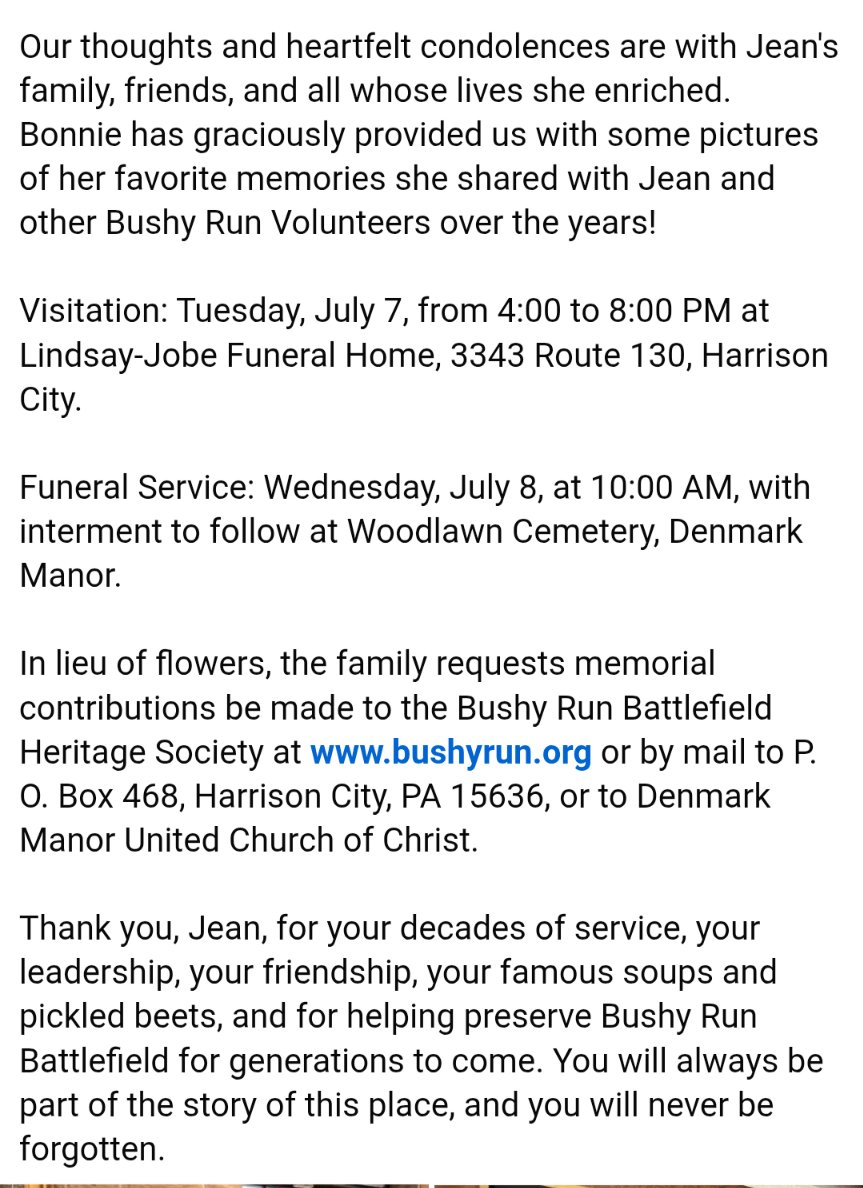 BushyRun1763's tweet photo. Sad passing for the Bushy Run Family. You will be missed.  @PHMC @laurelhighlands @WestMLHeritage https://t.co/rk6X3kXGas