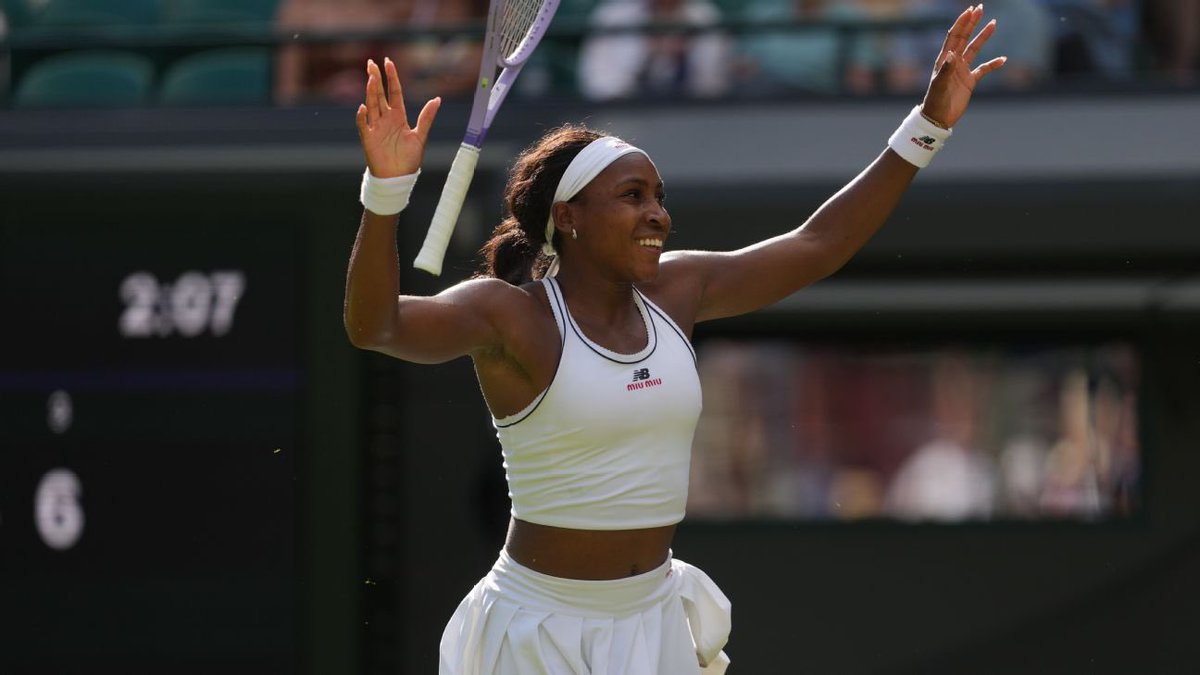 VenusGauff's tweet photo. Coco Gauff has officially completed the grand slam quarterfinal set:

🇦🇺 Australian Open - SF
🇫🇷 Roland Garros - 🏆 
🇬🇧 Wimbledon - QF*
🇺🇸 US Open - 🏆 

Would complete the slam semifinal set if she wins her next match!! https://t.co/j03kZmeYkM