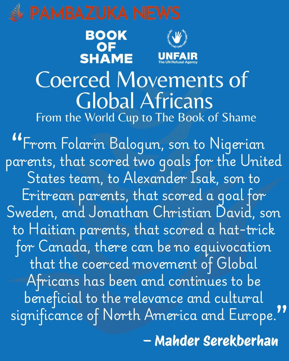 FahamuAfrica's tweet photo. "From Balogun scoring for the US to Isak scoring for Sweden – coerced movement of Global Africans benefits North America and Europe." – Mahder Serekberhan
🔗 https://t.co/BMRfig8uTK
#WorldCup2026 #Migration #CoercedMovement #GlobalAfrica https://t.co/bI4ipgN8Jb
