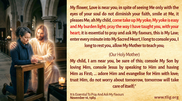VassulaRyden's tweet photo. Any burden you carry, if you give it to Jesus it will become light, and easy to carry. He is with you always, never leaving your side! Pray with your heart, ask Him for whatever you need, there is no need He cannot fulfill. https://t.co/wd7FQtA440 #PrayWithFaith https://t.co/ljDvxPozD2