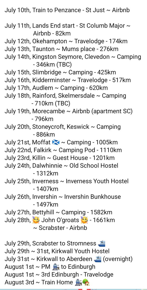 CB_cycles's tweet photo. Well, we're almost there with the planning side of my #LEJOG, I've got 2 campsites to call in the morning &amp; then it's just the packing &amp; prep #cycling #bikepacking ##cycletouring #EndToEnd 🚴‍♂️🙌
It's all excitement and nerves in the final week 😬 https://t.co/arxQl8oQgn