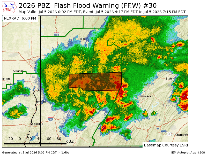DynamicWx_OH's tweet photo. PBZ continues Flash Flood Warning [flash flood: observed] for Armstrong, Butler, Indiana, Jefferson [PA] till Jul 5, 7:15 PM EDT https://t.co/aXZU2vcWEL https://t.co/P2YnvWDEGA
