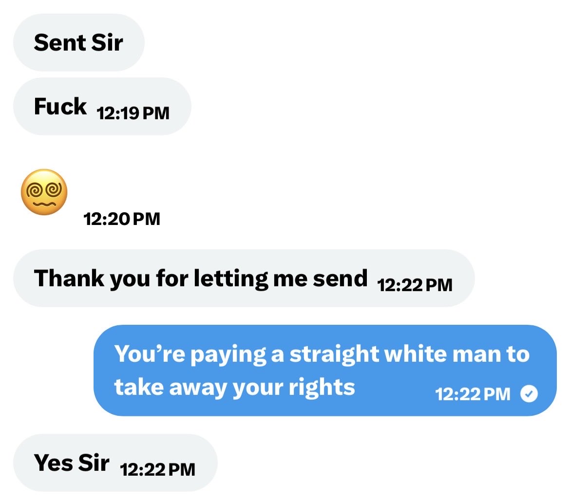 PatriarchDaddy's tweet photo. Who else wants to support my new initiative, The Natural Order Act and help me strip away the rights of homosexuals everywhere? 

Under this bill, every homosexual will be counted as only 3/5th of a person, drastically reducing their so called rights. 

Gays will also be required to submit their entire paychecks to straight white men. 

And this fairy just took his first step. 

Want to champion the cause? Hit me up in my DMs to discuss the initiative in detail along with your donation. 

There’s never been a better time in this country to accept your role and fund the straight white men who were born to lead. 

#MAGA