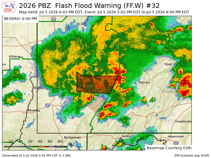 DynamicWx_OH's tweet photo. PBZ continues Flash Flood Warning [flash flood: observed] for Armstrong, Indiana, Westmoreland [PA] till Jul 5, 8:00 PM EDT https://t.co/hqhUsWyAsd https://t.co/K2wdJZweCh