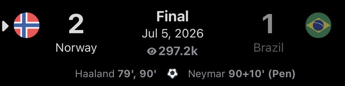 carmslocks's tweet photo. WHAT A FINISH 🤣🤣🤣🤣

Brazil vs. Norway o2.5 goals (-135) ✅

UNBELIEVABLE 🤯🤯 We were unjustly goalless though 78 minutes despite a combined 2.54 xG. Then Haaland dunks on Brazil, we get a penalty in the 96th minute, and Brazil convert after missing a pen in the 1st half. WE JUST CAN’T MISS RN 🔥🔥🔥