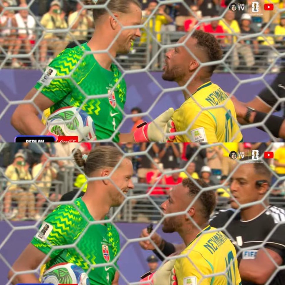 realmilgrauu's tweet photo. Pra coroar a eliminação do Brasil

O Neymar foi lá falar não sei o que para o goleiro da Noruega, tudo isso sendo ELIMINADO.

Tô sem entender até agora isso. https://t.co/RkNxaotubx