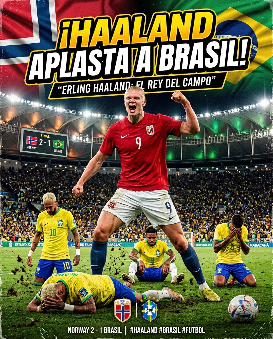 TextualNoticias's tweet photo. NORUEGA 🇳🇴 ELIMINÓ A BRASIL 🇧🇷 SE METE EN CUARTOS DE FINAL
CON DOS GOLES DE ERLING HAALAND
#worldcup2026 https://t.co/pk7Biz8Vxn