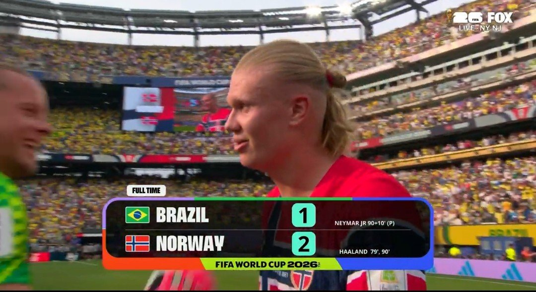 fott455's tweet photo. FIFA WORLD CUP 

NORWAY VS BRAZIL 

BRAZIL LOST ❌️ 

NORWAY QUALIFIED ✅️ https://t.co/Pm0KtdYFDL