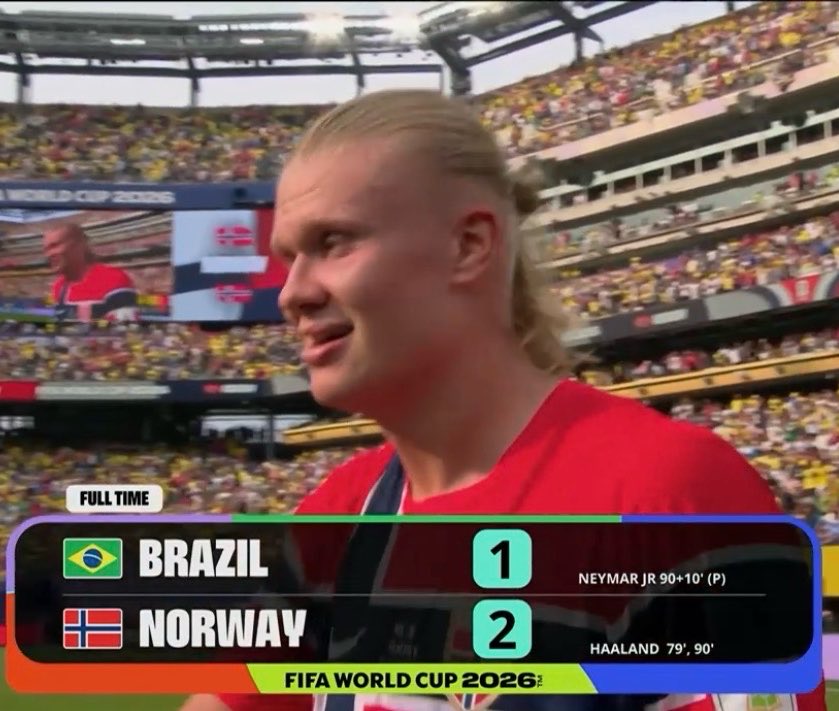 kikul223's tweet photo. It was Haaland(2) vs Neymaar (1)

#brazilvsnorway https://t.co/IxrtCq3VJc
