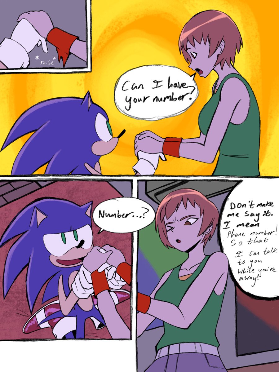 Superguy551's tweet photo. Chie, Sonic doesn’t have a phone (1/2) https://t.co/qLzI8rocNf