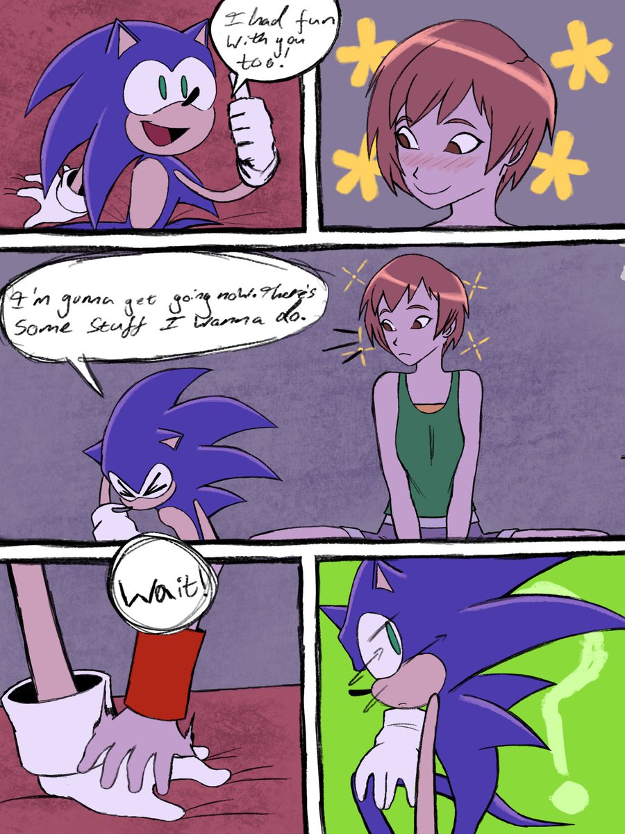 Superguy551's tweet photo. Chie, Sonic doesn’t have a phone (1/2) https://t.co/qLzI8rocNf