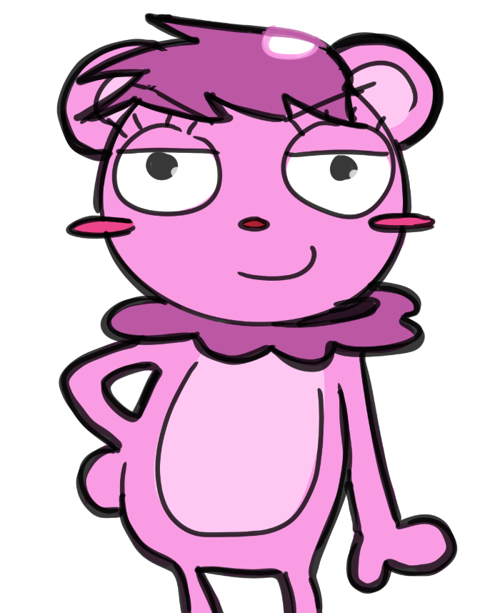 irlboris's tweet photo. i keep seeing this pink bear thing on my youtube shorts so heres fanart https://t.co/Q6pJWNQRmL