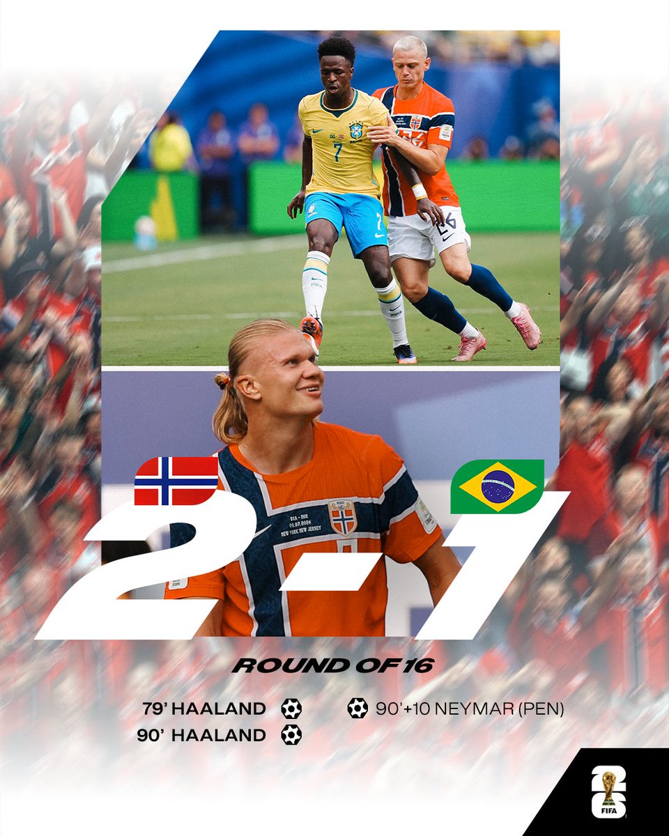 BVB's tweet photo. 😍 Ryerson hinten überragend, Ex-Borusse Haaland vorne eiskalt – Norwegen erlebt einen historischen Moment und schmeißt Brasilien raus! 🇳🇴 https://t.co/s0yjgL20II