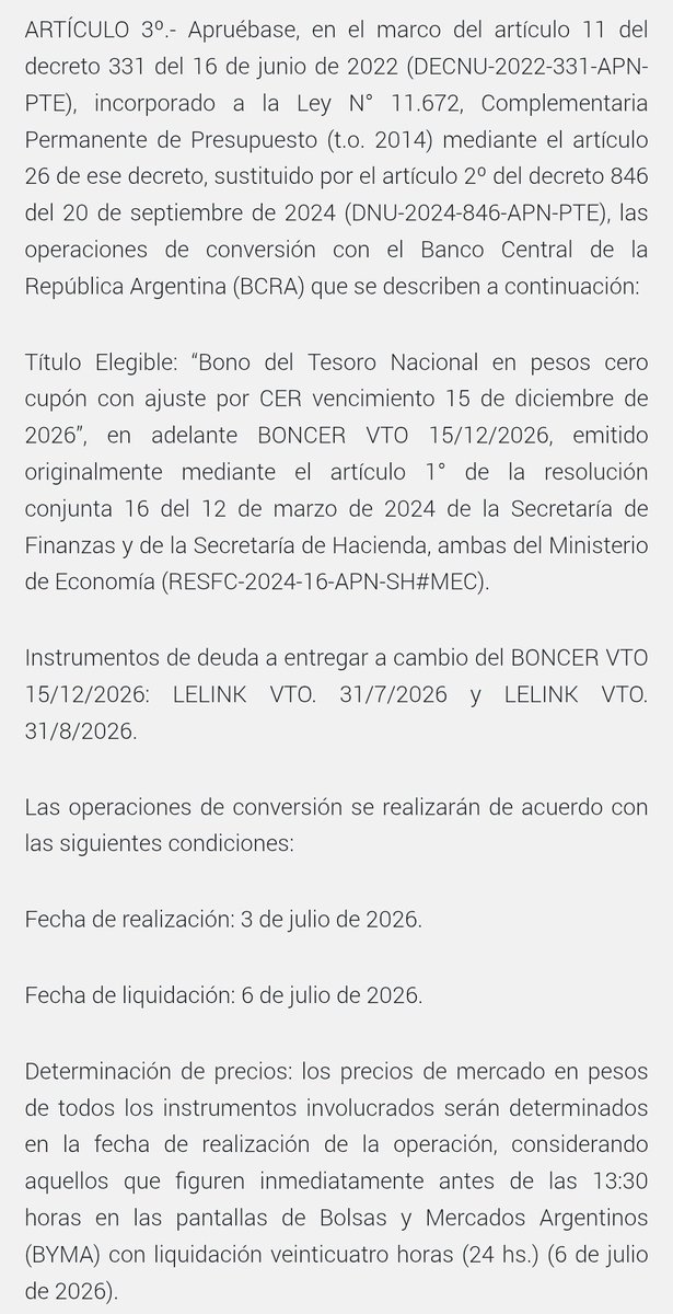 fegarciam's tweet photo. Tal como se venía anticipando en el mercado, salió en el Boletín Oficial nuevo canje al BCRA de TZXD6 por D31L6 y D31G6, para recomponer la capacidad de intervención de la entidad en el mercado secundario de DLK:

https://t.co/BB0ciyOhNh https://t.co/npLzGxd3Gi