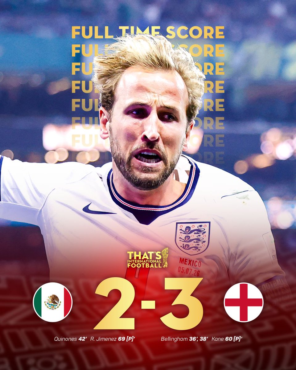ThatsFootballTV's tweet photo. 🇲🇽🏴󠁧󠁢󠁥󠁮󠁧󠁿 ENGLAND SURVIVE THE AZTECA! They'll play Norway in the Quarter Final!

Thoughts on the match? 👇 https://t.co/RiFM4xrv9H