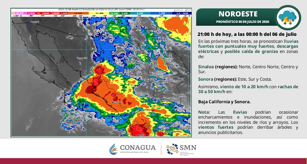conagua_clima's tweet photo. En las siguientes tres horas, se pronostican #Lluvias fuertes a muy fuertes en estados del noroeste, occidente, sur y sureste del país. 

Más detalles en los gráficos https://t.co/TPi5YTiM01