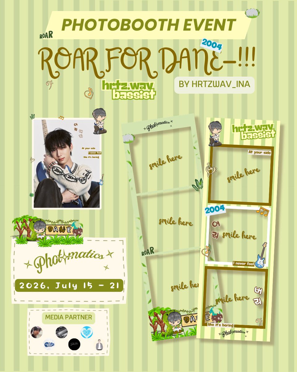 hrtzwav_ina's tweet photo. ꒰ྀི১ 𝗙𝗿𝗼𝗺 𝗖𝘂𝘁𝗲 𝗕𝗿𝗼𝗻𝘁𝗼𝘀𝗮𝘂𝗿𝘂𝘀 𝘁𝗼 𝗦𝗮𝘃𝗮𝗴𝗲 𝗕𝗮𝘀𝘀 𝗗𝗿𝗼𝗽𝘀 🦕🎧 ໒꒱ིྀ

⋆.ೃ 𝗥𝗢𝗔𝗥 𝗙𝗢𝗥 𝗗𝗔𝗡𝗘 *-!* ࿔*:･

DANE Photobooth Event by @hrtzwav_ina

Save the date-!
📍Photomatics
📆 2026, July 15-21th

୭ ˚ Come & snap your wildest moment ᵎᵎ

ᯓ Kindly tag us and use the hastag! #RoarForDANE

#hrtzwav #하츠웨이브 #DANE