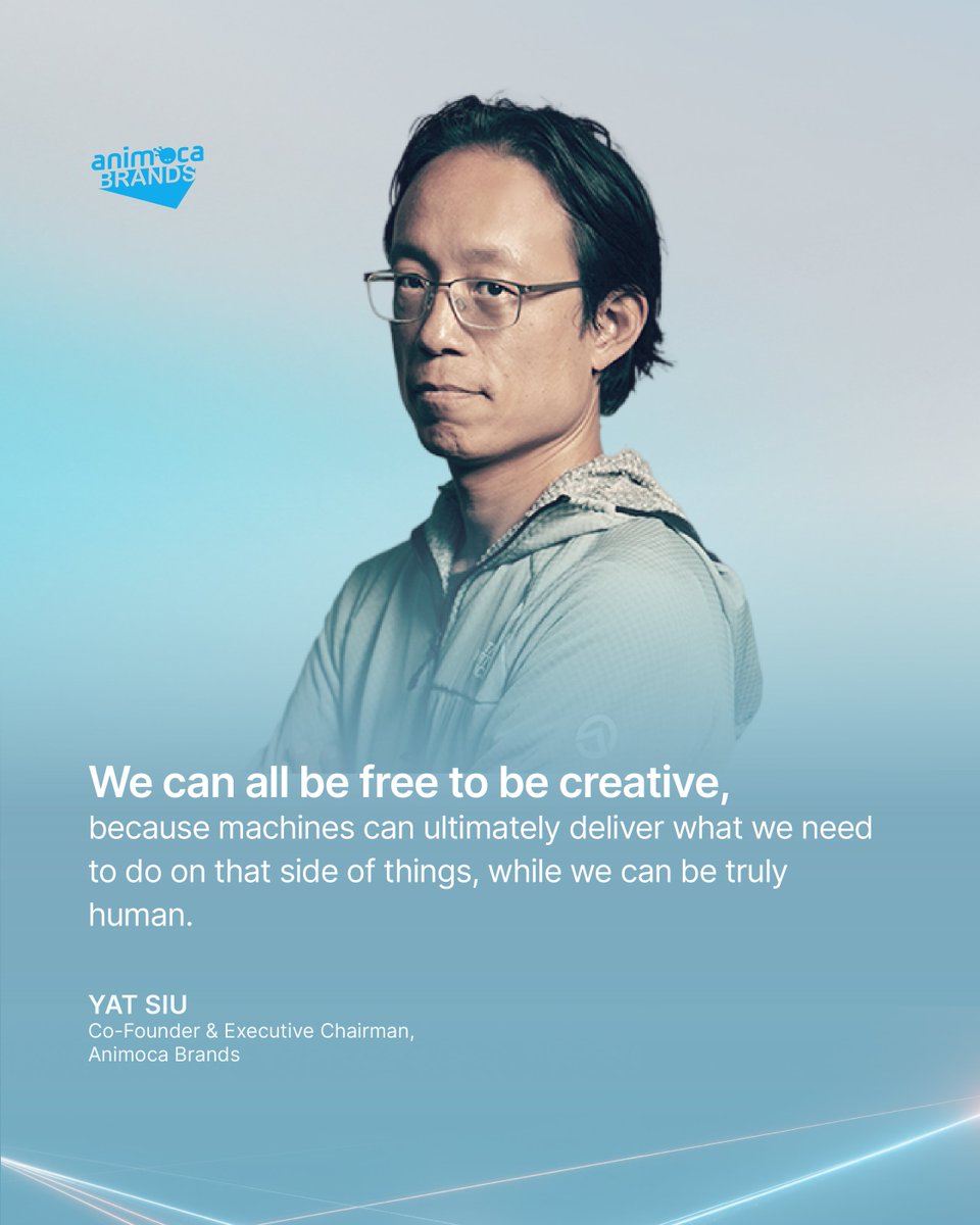 animocabrands's tweet photo. What if AI gave us back the one thing the system took from us? 

"We can all be free to be creative, because machines can ultimately deliver what we need to do on that side of things, while we can be truly human." - @ysiu

The AI era is less about job loss and more about what we stand to gain.