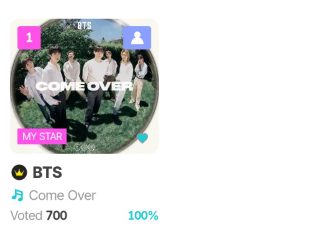 btsvotingunite's tweet photo. [ 🏆 ] 2026 TMA: Best Music (Summer)

BTS’s “Come Over” is nominated for this category! Voting is now open. 

Voting Schedules:
📍 1st Vote: July 6 – July 20
**Must be part of Top 20
📍 2nd Vote: July 20 – Aug 3

Vote here: https://t.co/ODnC4Bqi8S https://t.co/PWdVzcEQzG