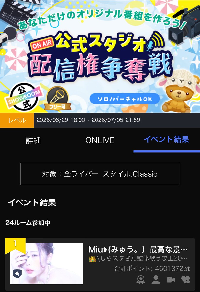 mi942yu's tweet photo. 確定1位、本当に
ありがとうございました🙇

ランクキープするために
毎日のキラ星応援は必須です。
午後もキラ星私分も取っといて頂けますと幸いです😭💓 https://t.co/qQV8t3I9Ai