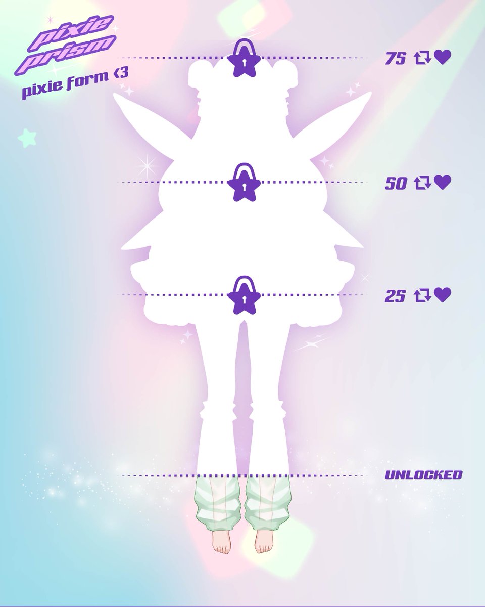pixieprismvt's tweet photo. want to see how I look in my pixie form? help me unlock it! pixie form will be used when the pixie magic meter is filled during streams ✨as I'm pixie turned human of course 😉 #vtuber #modelreveal https://t.co/VLXyGIXWEz