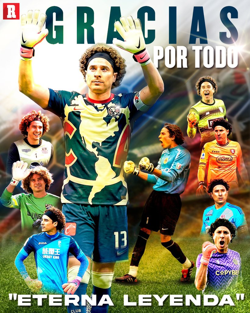 record_mexico's tweet photo. ¡EL FIN DE UNA ERA! 

Con la eliminación de México de la Copa del Mundo, también nos despidos de Guillermo Ochoa, uno de los mejores porteros en nuestra historia.  

¡Gracias por todo, Memo! https://t.co/asSMXjcuDJ