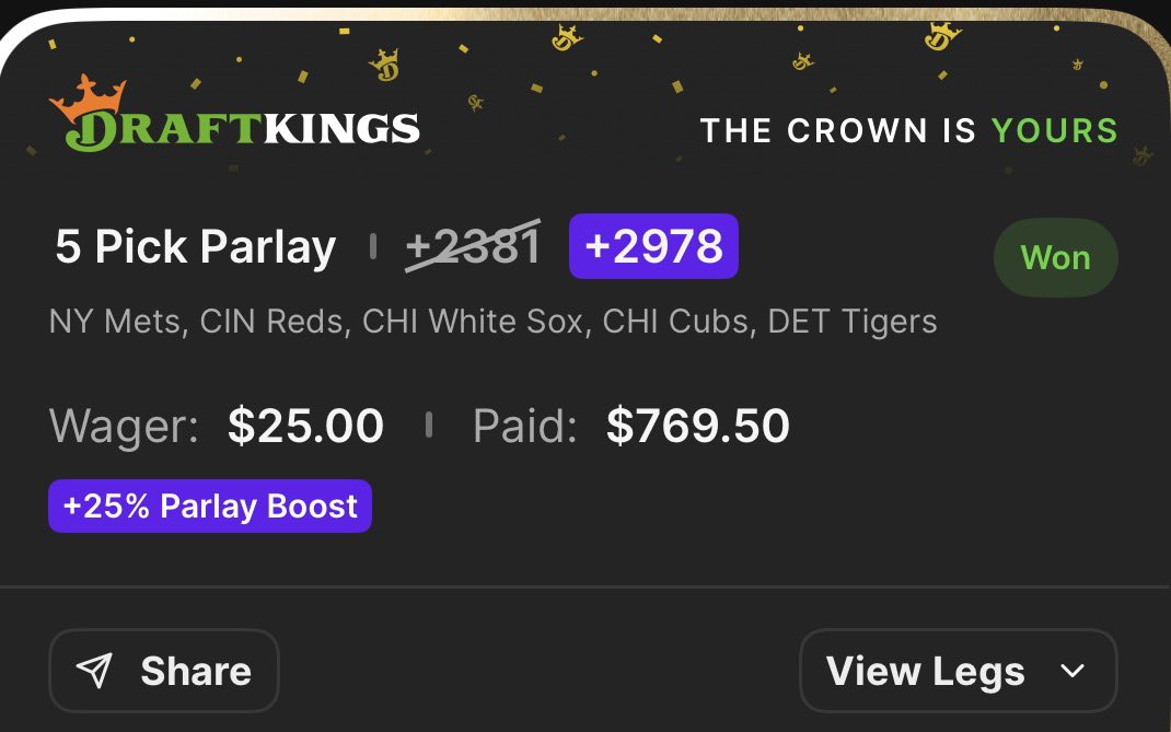 CashGoblin0's tweet photo. We cash the 5 leg. Let’s keep the streak alive tomorrow https://t.co/msEl6jjUCO
