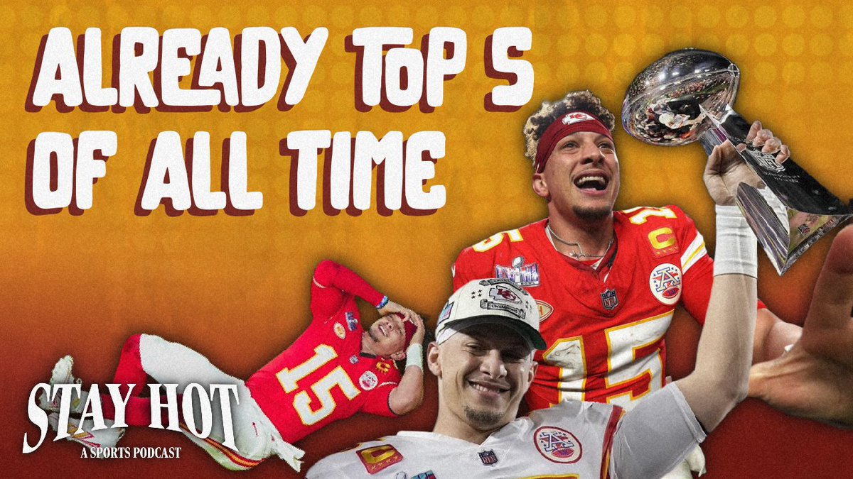 stayhotpod's tweet photo. Is Mahomes already Top 5 of all time?

We're breaking down our top 10 quarterbacks of all time on today's Stay Hot.

https://t.co/gRfk8DaK96 https://t.co/fMAJGd3c8f