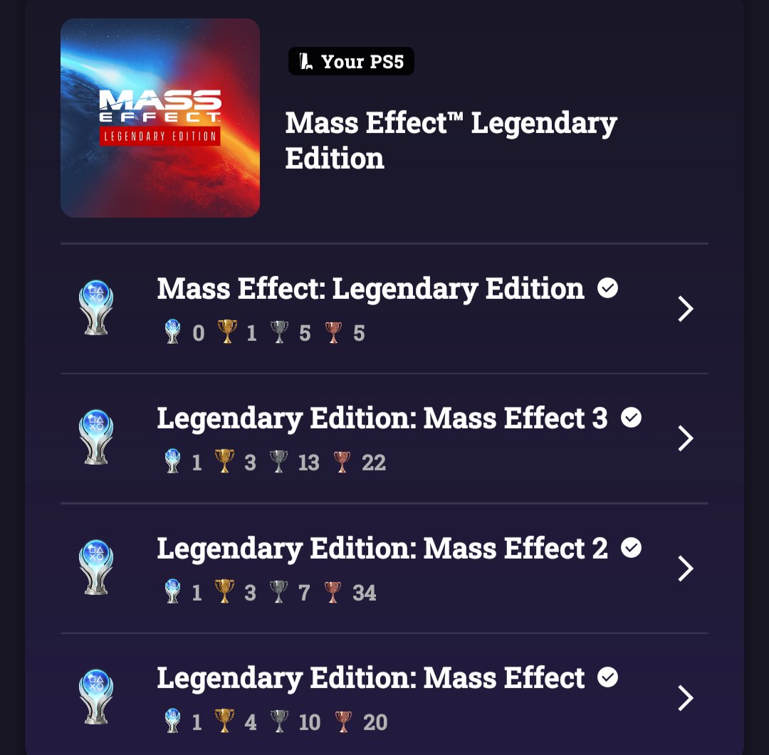 OzzysGameRoom's tweet photo. I have finally finished all 4 trophy lists for Mass Effect Legendary Edition after getting my final trophy "Insanity III" . https://t.co/xrTt1rqDBM