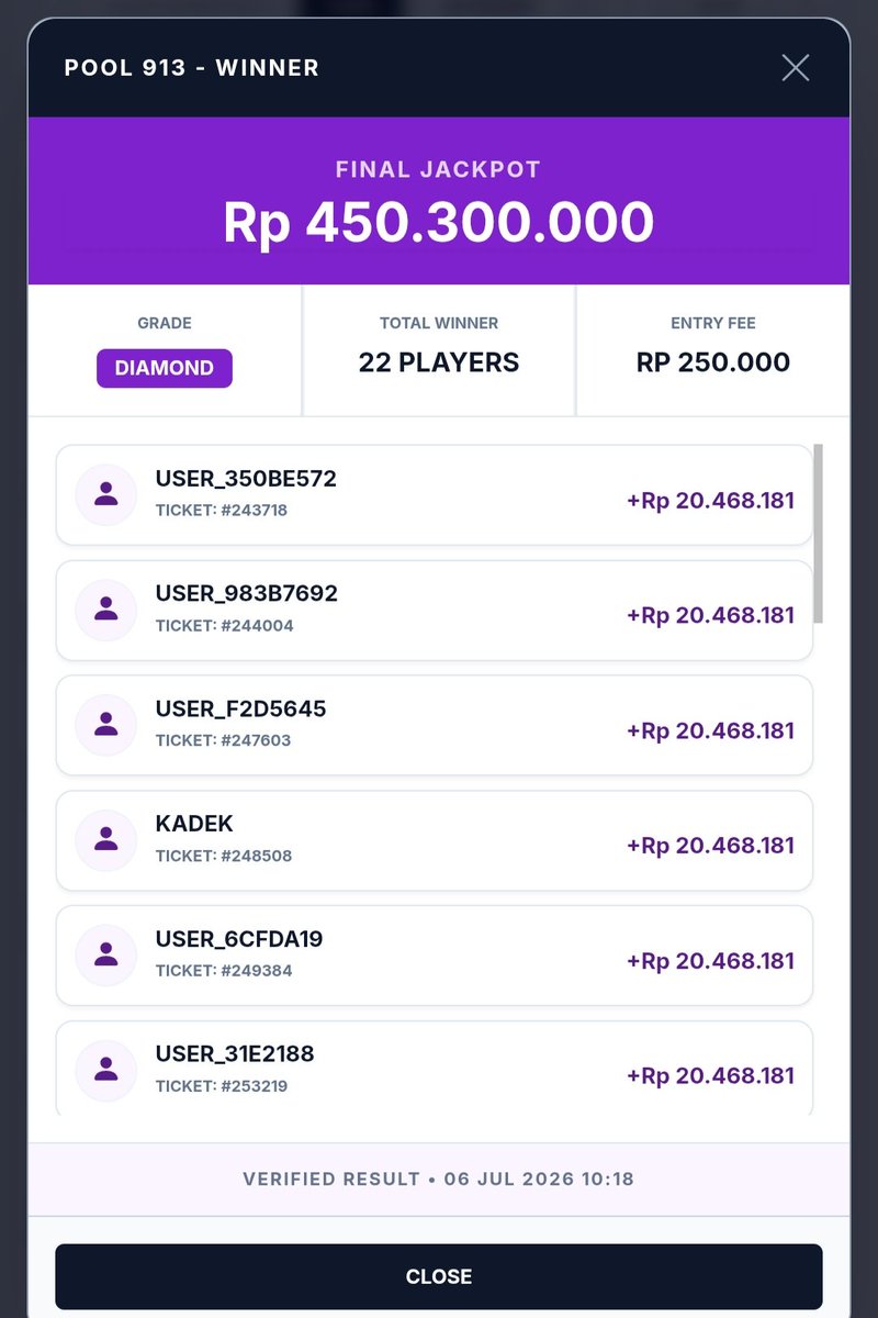 newmegapool's tweet photo. Selamat... 🏆🏆🏆 List lengkap pemenang https://t.co/ExsrgO7gzO

#football #soccer #sepakbola #worldcup #jackpot #pool #Update https://t.co/FzO0rLB8Es