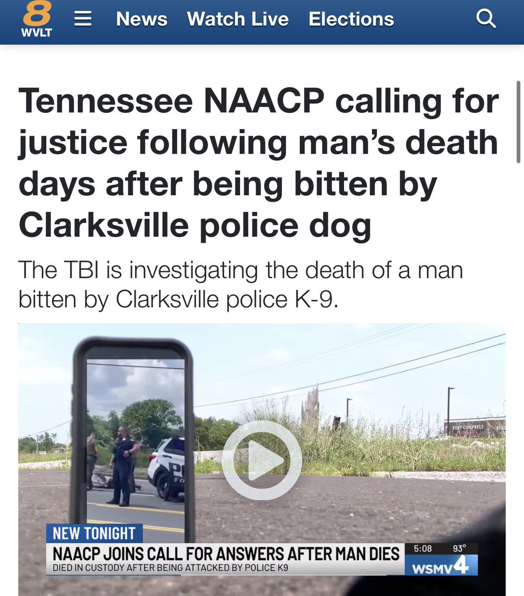 TheTNHoller's tweet photo. CLARKSVILLE: “The Tennessee Bureau of Investigation has launched a full investigation into the death of Darius Chappell, a 44-year-old man who died four days after being bitten by a Clarksville Police Department K-9 during an arrest…”
https://t.co/4b60fPyNan https://t.co/R4mD5B96dB