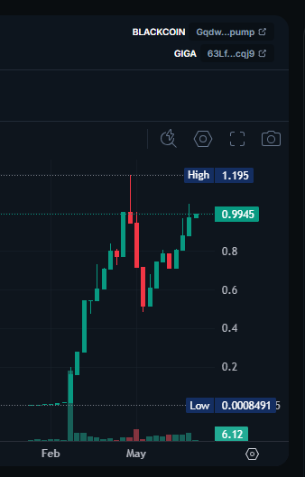 TheBelloDonna's tweet photo. Was a good 1,000x+ decision to rotate from $GIGA into #BLACKCOIN https://t.co/p2gVbM6cc9