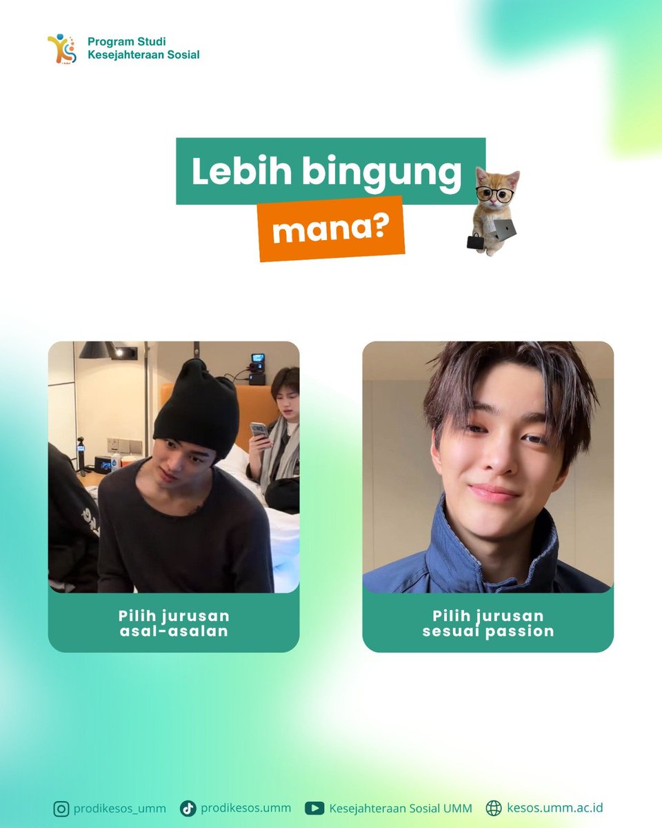 prodikesos_umm's tweet photo. Ada yang masih bingung mau masuk jurusan apa?🤔

Yuk, gabung aja ke Program Studi Kesejahteraan Sosial UMM! Jadi bagian Sobat Kesos yang menyalurkan banyak manfaat kepada masyarakat itu seru loh🤩 https://t.co/ZNVRym5PC9