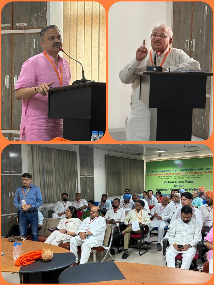 Swadeshi_Media's tweet photo. *पंजाब* का दो दिवसीय प्रान्त विचार वर्ग *जालंधर* स्थित *Dr BR Ambedkar National Institute of Technology (NIT)* में *4-5 जुलाई* को सम्पन्न हुआ। जिसमें प्रान्त भर से सहभागी हुए कार्यकर्ताओं को अखिल भारतीय संगठक माननीय कश्मीरी लाल जी, राष्ट्रीय सह-संयोजक मा. अश्विनी महाजन जी, संगठक आदरणीय विनय जी* का मार्गदर्शन प्राप्त हुआ।

@ashwani_mahajan
@lal_kashmiri @chandpc123