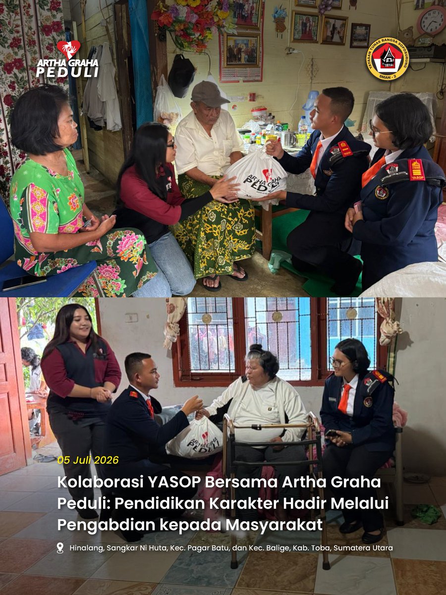 agpeduli's tweet photo. Yayasan Tunas Bangsa Soposurung (YASOP), Artha Graha Peduli (AGP), dan Paryasop bersatu dalam semangat "From the Heart, For the Community" untuk berbagi, melayani, dan belajar bersama masyarakat #YASOPPeduli #TunasBangsaSoposurung #AGPeduli #ArthaGrahaPeduli https://t.co/xGO26d3y7V