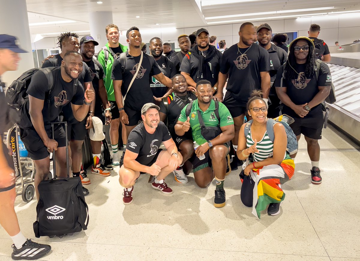 SablesRugbyZW's tweet photo. Touchdown in the Queen City. 🇿🇼✈️

Another step in the journey, another 
opportunity to represent the badge. Charlotte, we’re ready. #ZimbabweSables #NationsCup2026 https://t.co/Q6LSswZeQT