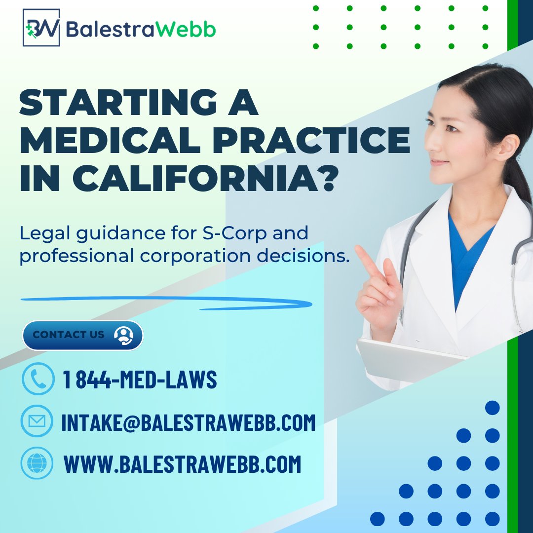 BalestraWebbLaw's tweet photo. Starting a practice should feel excitingโnot overwhelming.
BalestraWebb helps CA healthcare providers form and structure practices with compliance in mind.
๐ 1-844-MED-LAWS
๐ https://t.co/6sfbHSvLCF
#PracticeStartup #ProfessionalCorporation #BalestraWebb https://t.co/Rj9dZoq7Bc