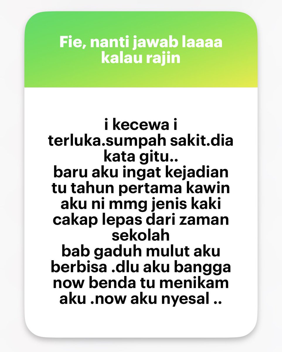 perempuanmahal's tweet photo. suami taknak sentuh dan minta nafkah batin sebab mulut isteri cakap lepas. Nasib baik suami tak makan luar. Masih lagi sayang isteri tapi tak seperti dulu dah la. Cuba la anon pujuk suami elok elok. Minta maaf sungguh sungguh. Hati suami ni mudah cair. 

Lancau mana pun mulut kita dengan kawan kawan, dengan orang luar tapi bukan dengan suami. tak boleh cakap menengking, herdik. Suami ada kita je utk bermanja, menggedik. Jadikan benda ni pengajaran utk semua.