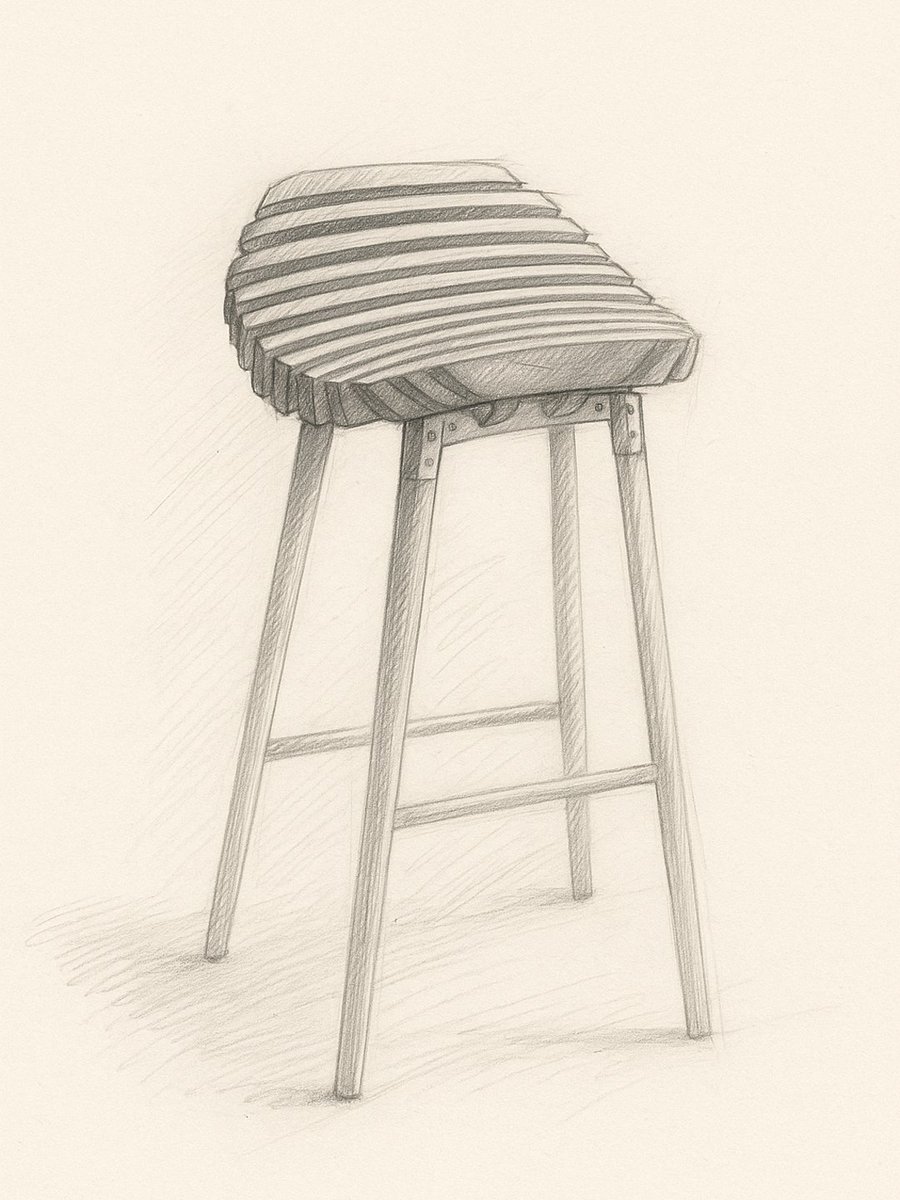 morr_arch's tweet photo. The angled seat subtly cradles the sitter, while the tapered legs—slightly splayed for balance—give the piece a grounded yet elegant stance. Structural stretchers provide added strength and reinforce the minimalist craftsmanship. https://t.co/qfxxxI2EAd