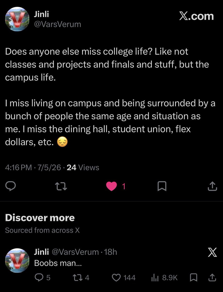 GachaGeeks's tweet photo. @VarsVerum The “Discover more” adding onto the things you miss from college life https://t.co/PuRId7e1Un