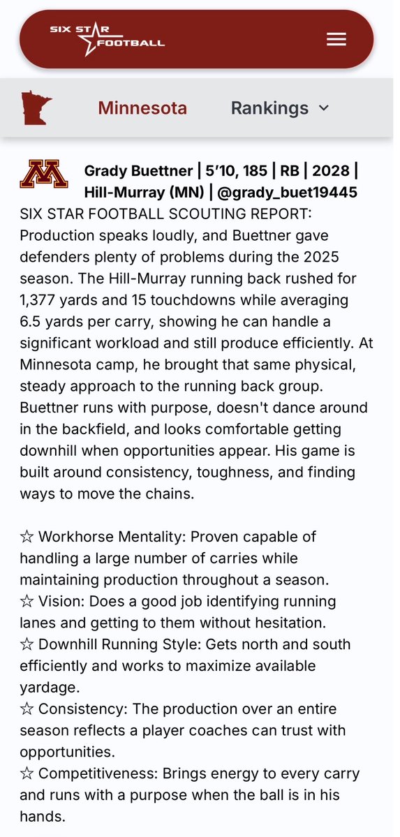 grady_buet19445's tweet photo. Thanks to @sixstarfootball for the write ups and all the coaches during this camp season. @CoachSamOjuri22 @coachDJDavis @_MoIbrahim @iWestonBridges @CoachMPete @Coach_SchmidtE @CoachDtjackson @CoachTimNDSU @CoachEAmoako @Recruit2Illini @CoachRobReeves @Coach_McCourt https://t.co/EHGWGI7bKx