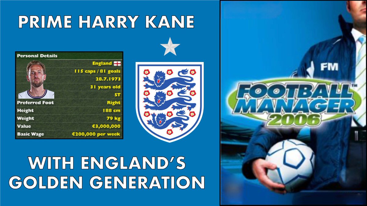 FootballHorizo2's tweet photo. In 2006 England would lose in a World Cup 1/4 to Portugal. But what if you move prime Harry Kane to FM 2006 and try to win the tournament, is it possible to win gold? Find out on YT below

https://t.co/hv9obSRtag

#WorldCup #FIFA #England #Mexico #Kane #Rice #Saka #Tuchel #ENGMEX https://t.co/UKqcTXRTAy