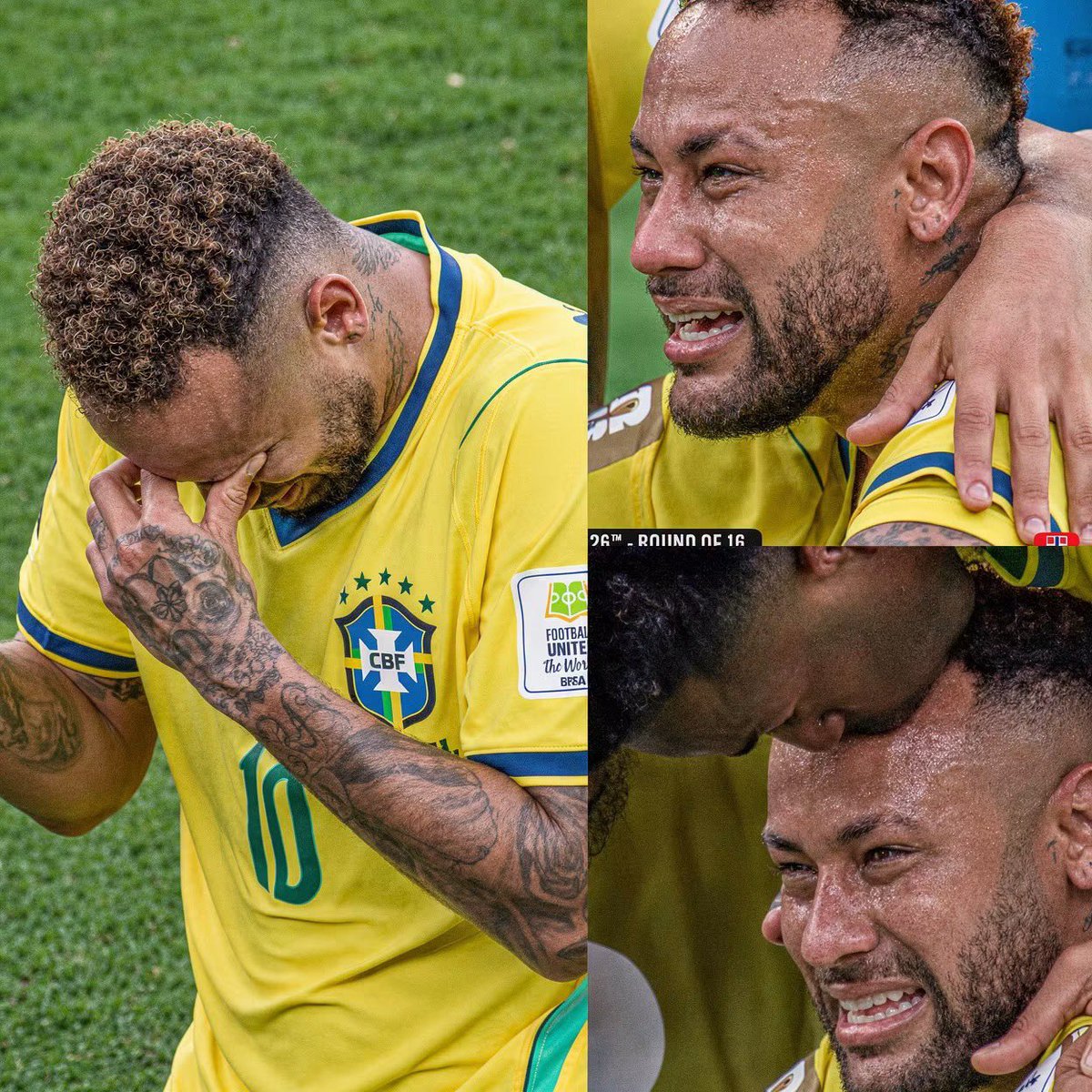 jeffarcila's tweet photo. Lo más triste es ver al 10 llorar. Se retira de los mundiales una leyenda, era el last dance de Ney. Se va sin la copa que persiguió toda su vida, hay ídolos que se despiden en la gloria y otros en el dolor. El fútbol fue más divertido contigo: último referente del joga bonito. https://t.co/ds0fOq0eau