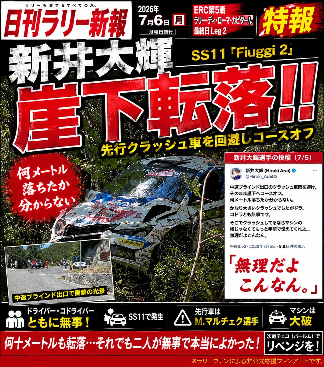ラリーは、最後まで何が起こるか分からない。 結果は、「無事