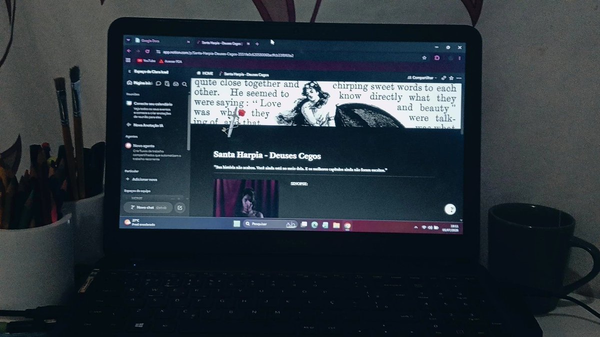 clara_iced_'s tweet photo. Finalizei meu primeiro trabalho como Acompanhamento Literário e Mentoria... 
Pena que a autora parou a obra, mas me abriu muito os olhos pra esse serviço.
Alias vou abrir vagas em breve. https://t.co/jpt08etrpy