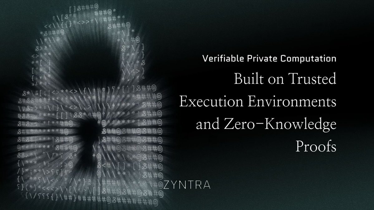 Zyntraonsol's tweet photo. Built on Trusted Execution Environments (TEEs) and Zero-Knowledge Proofs (ZKPs), enabling private computation with cryptographic verification. https://t.co/cPGPgj7rNy