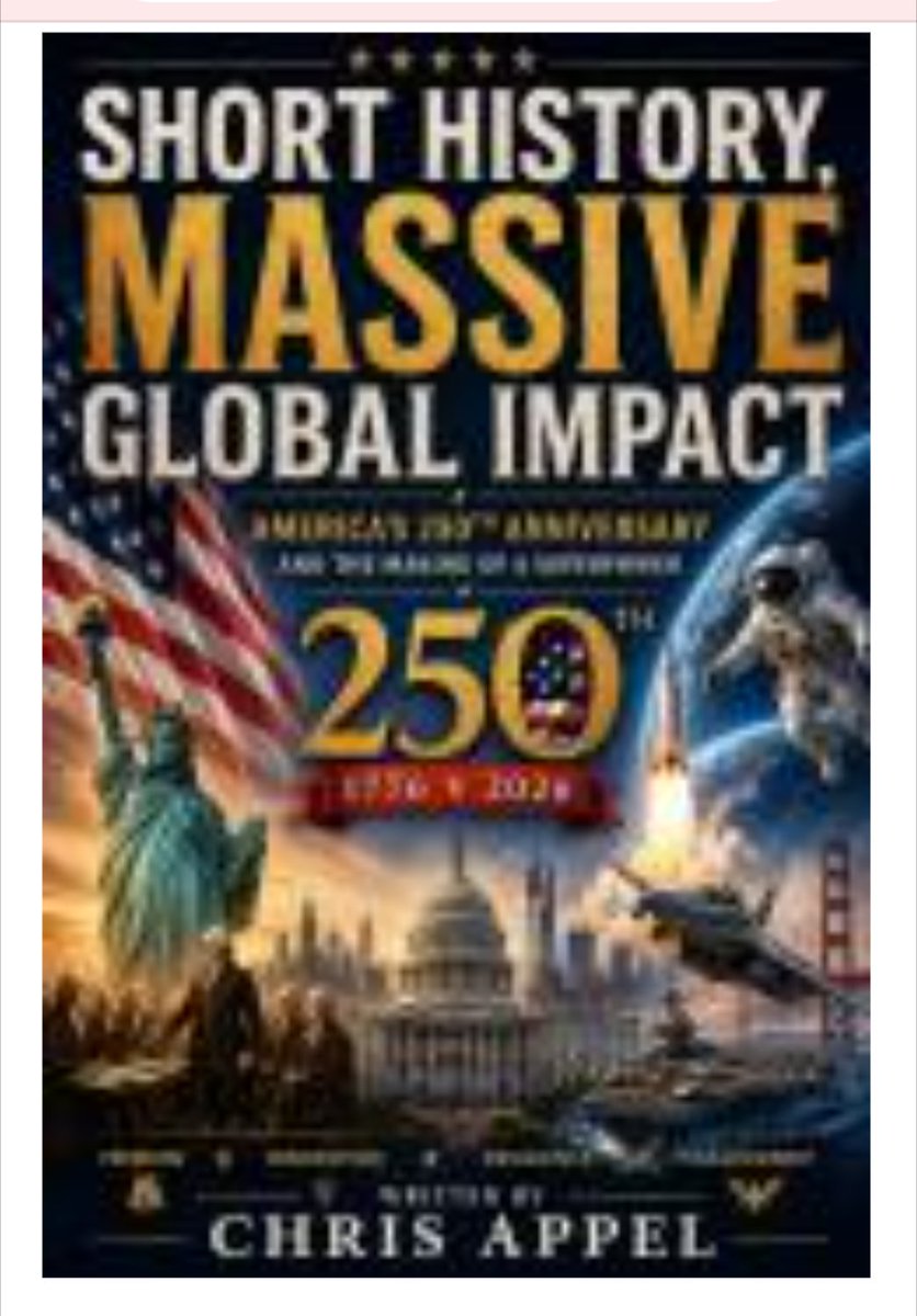 appelone's tweet photo. My 250th Anniversary of the USA is on kindle on paper cover and hard cover please support the writer Chris Appel by getting a copy support the Beautiful USA
Now on Amazon search for Chris Appel. https://t.co/gH3yqLty0e